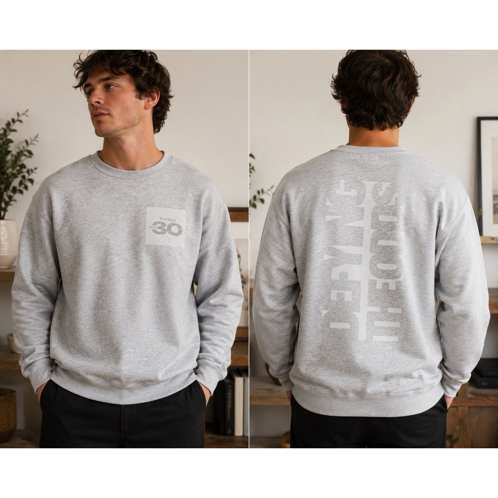 Forbes Under 30‎ Sweatshirt Mens XL Gray Crewneck Graphic Pullover Cotton